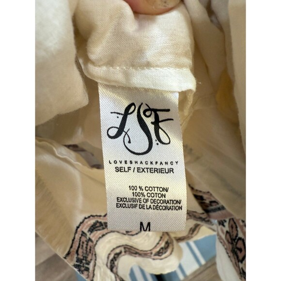 Love Shack Fancy Isla Boho Peasant Embroidered Dress Size M EUC - Picture 9 of 10